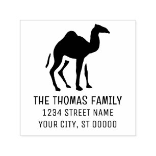 Dromedary Camel Silhouette Name Address Self-inking Stamp