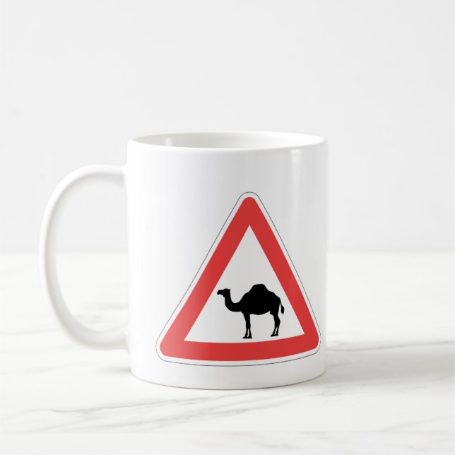 Dromedary Crossing Camel Coffee Mug (Left)