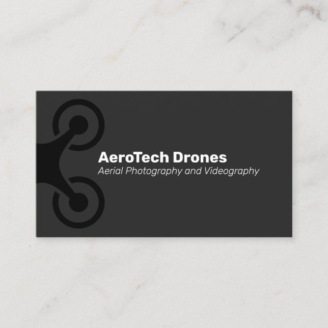 Drone Aerial Photography and Videography Black Business Card (Front)