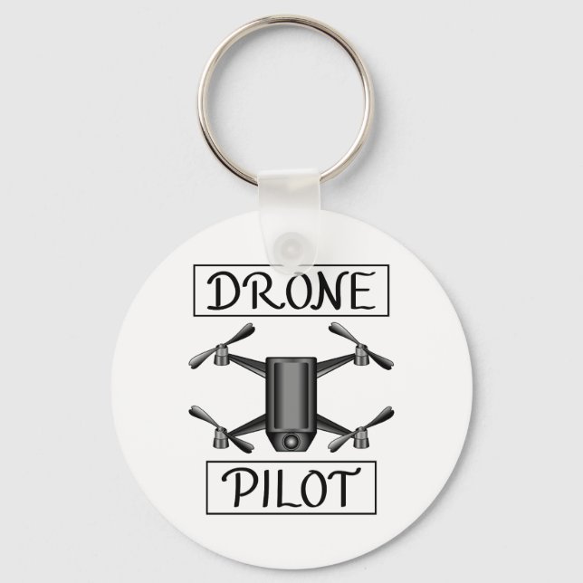 Drone And Drone Pilot Key Ring (Front)