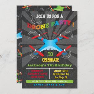 Drone Birthday Party Invitation