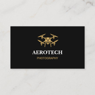 Drone Business Cards Elegant Black Gold