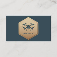 Drone Business Cards Elegant Blue Navy