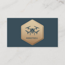 Drone Business Cards Elegant Blue Navy