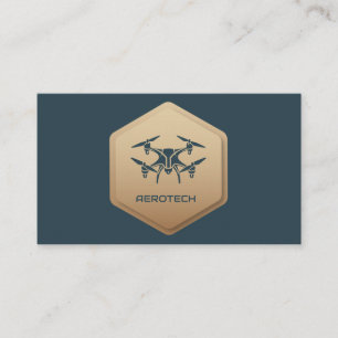Drone Business Cards Elegant Blue Navy