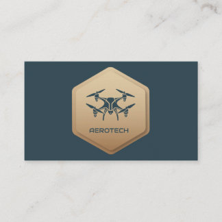 Drone Business Cards Elegant Blue Navy