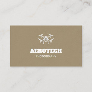 Drone Business Cards Elegant Brown Silver