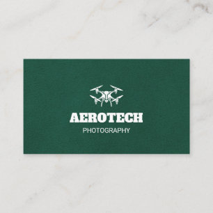 Drone Business Cards Elegant Green