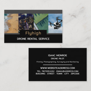 Drone Collage Banner, Drone Pilot Business Card