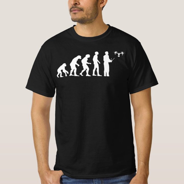 Drone Evolution - Funny Drone Pilot Quadcopter Fan T-Shirt (Front)