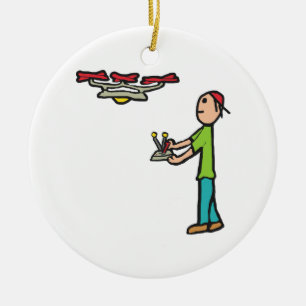 Drone Flying Ceramic Tree Decoration