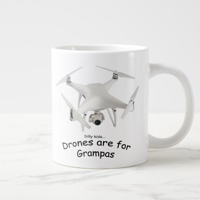 Drone Grampa Jumbo Mug (Right)