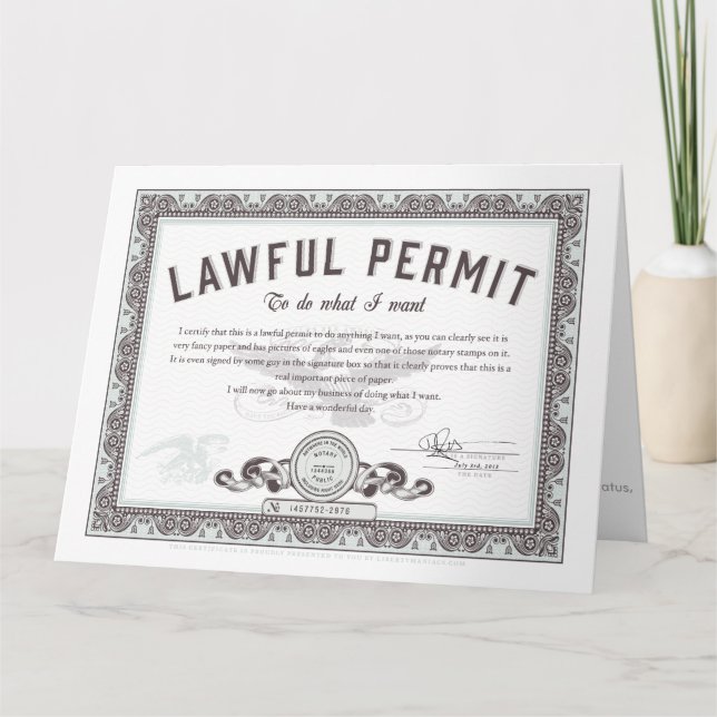 Drone Hunting Permit Card (Front)