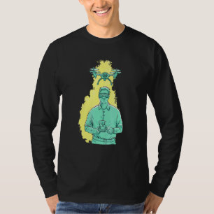 Drone Operator Drone Pilot With Camera Drone T-Shirt