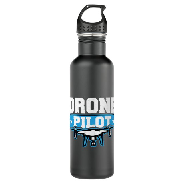 Drone Operator Funny Quadcopter Drone Pilot 710 Ml Water Bottle (Front)