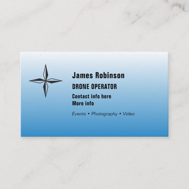 Drone Operator with symbol on blue Business Card (Front)