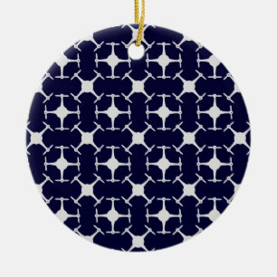 Drone pattern custom background colour ceramic tree decoration