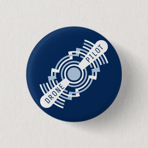 drone pilot 3 cm round badge