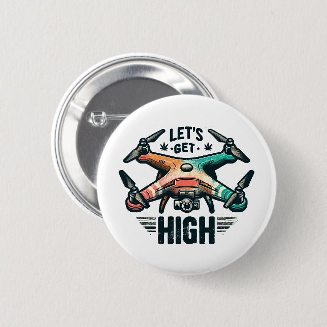 Drone Pilot 6 Cm Round Badge (Front & Back)