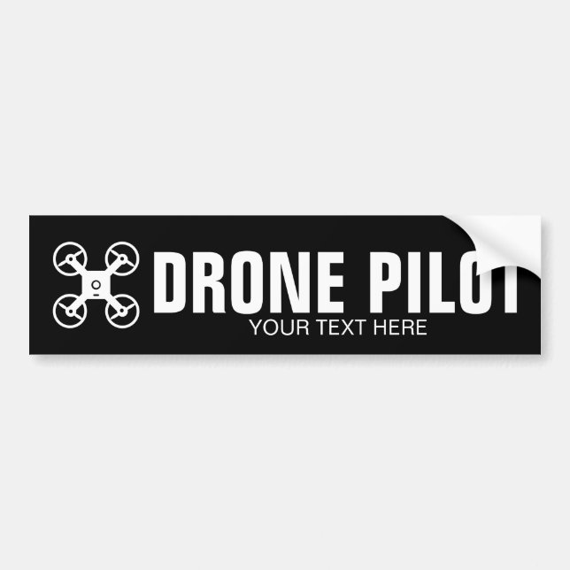 Drone pilot bumper sticker with custom text (Front)