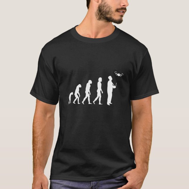 Drone Pilot Flight Drone Drone Human Evolution T-Shirt (Front)