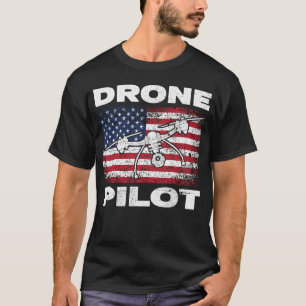 Drone Pilot Multirotor Quadcopter American Flag T-Shirt