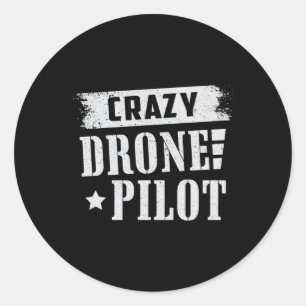 Drone Pilot Quadcopter Drones FPV Camera Gift Classic Round Sticker