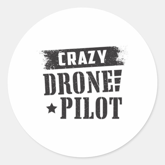 Drone Pilot Quadcopter Drones FPV Funny Gift Classic Round Sticker (Front)