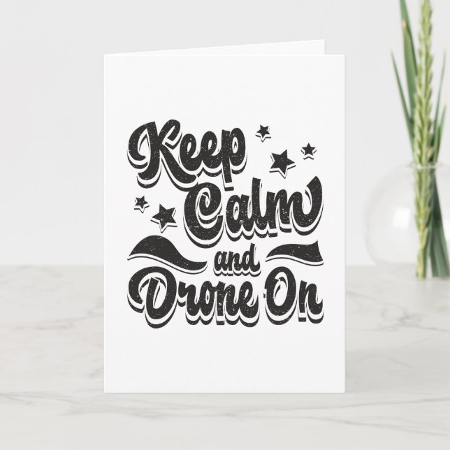 Drone Pilot Quadcopter Drones Keep Calm Funny Gift Card (Front)