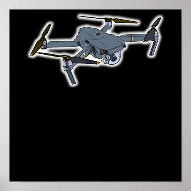 Drone Pilot Quadcopter Pilot Flying Drones Poster (Front)