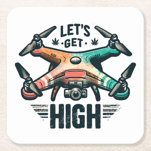 Drone Pilot Square Paper Coaster (Front)