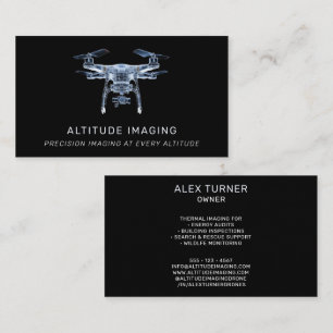 Drone Pilot UAV Photography Professional Black Business Card