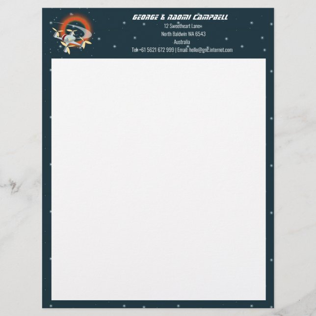 Drone Racing Custom Letterhead (Front)