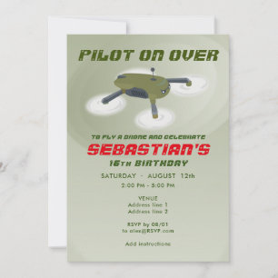 Drone Racing RC Aerial Vehicle Birthday Party Invitation