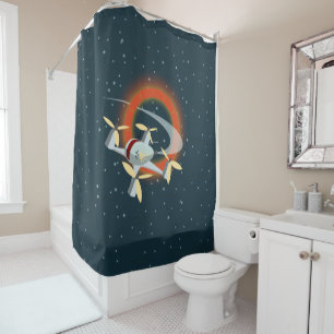 Drone Racing Shower Curtain