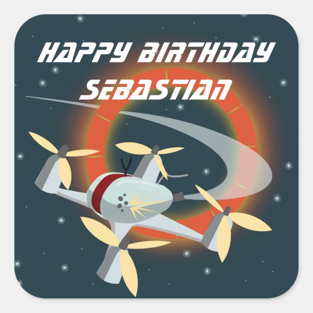 Drone Racing Square Sticker (Front)