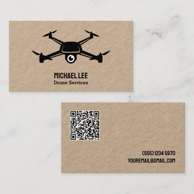 Drone Services Custom QR Business Card (Front/Back)