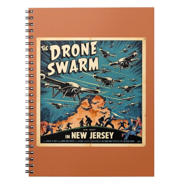 Drone swarm in New Jersey  Notebook (Front)