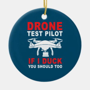 Drone Test Pilot Ceramic Tree Decoration
