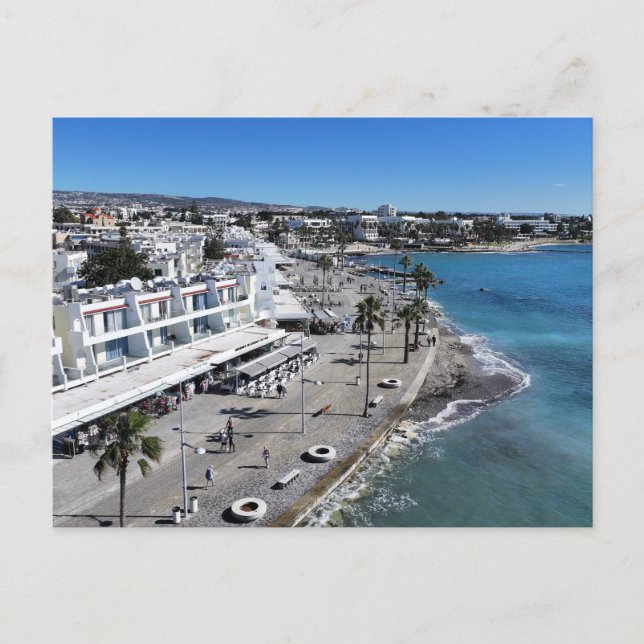 Drone view of Paphos Seafront Postcard (Front)