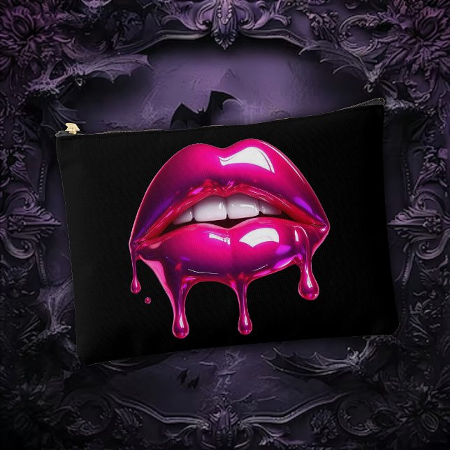 Drooling Pink Lips Gothic Accessory Pouch (Creator Uploaded)