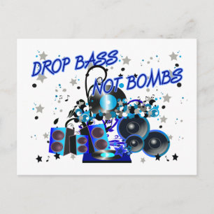 Drop Bass Not Bombs Postcard