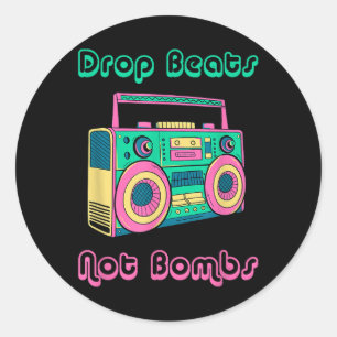 Drop Beats Not Bombs Anti-war Classic Round Sticker