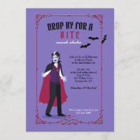 Drop By For A Bite Halloween Party Invitation