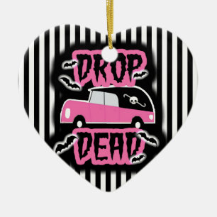 Drop Dead Hearse Ceramic Tree Decoration