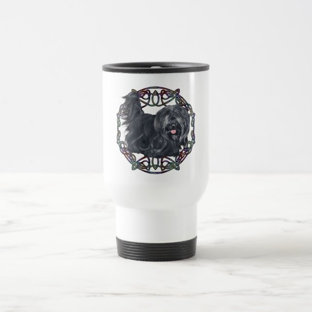 Drop Ear Skye Terrier on Travel Mug (Center)