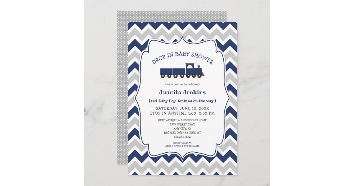 Dropin boy baby shower / open house invitation Zazzle