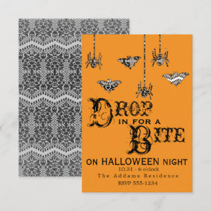 Drop in for a Bite - Elegant Spider Invite