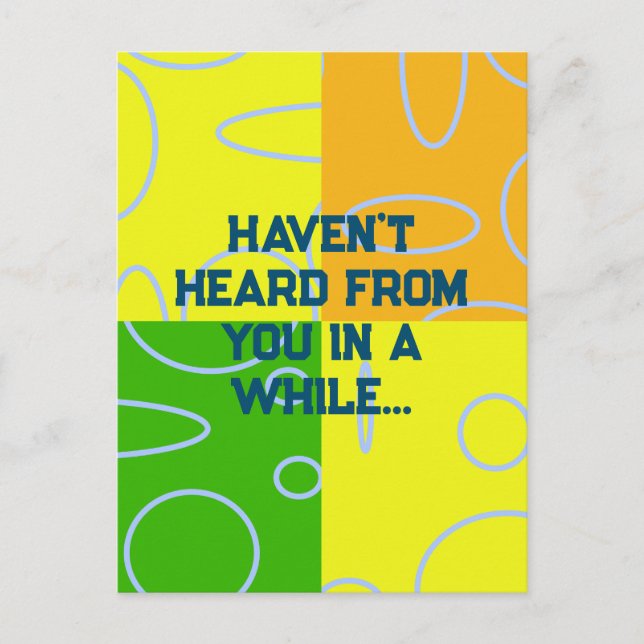 Drop Me A Line Fun Retro Quad Circles  Postcard (Front)