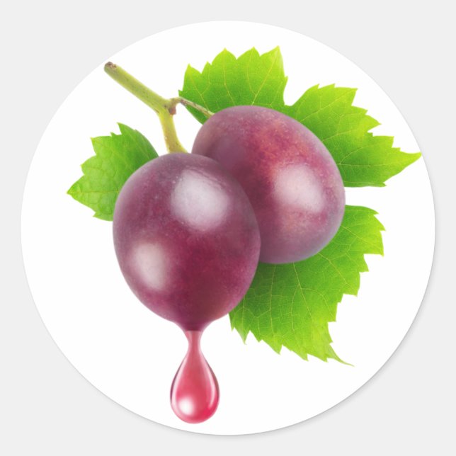 Drop of wine classic round sticker (Front)